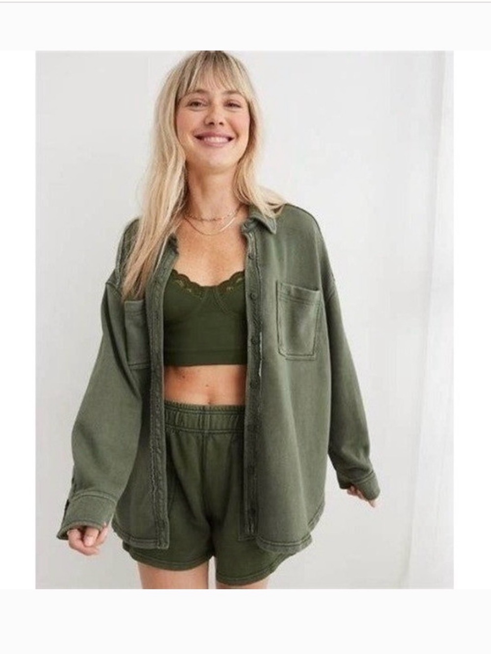 Aerie Women's Lumber Jane Fleece Shirt Shacket